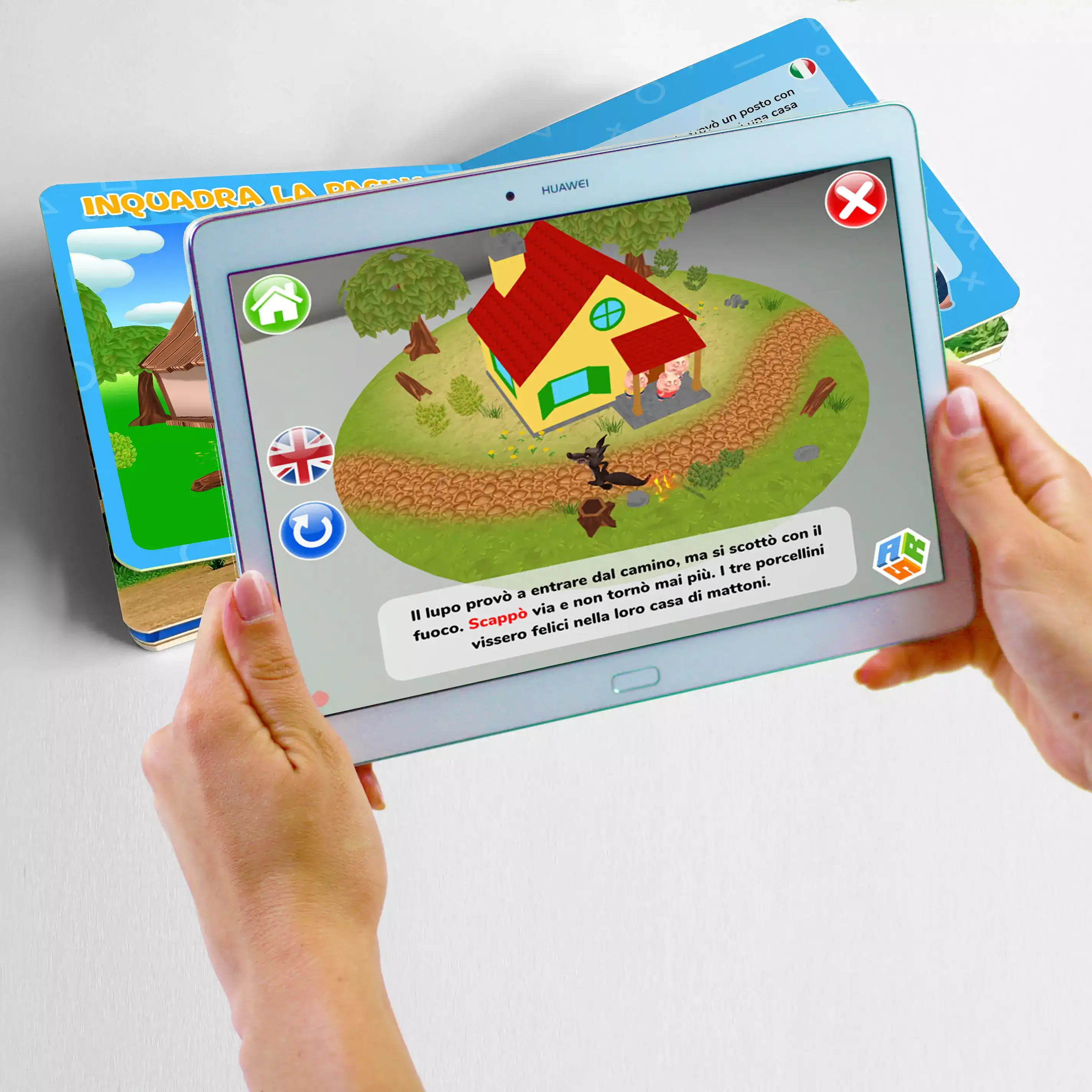Esempio di libro in realtà aumentata dove i personaggi prendono vita in 3D tramite smartphone